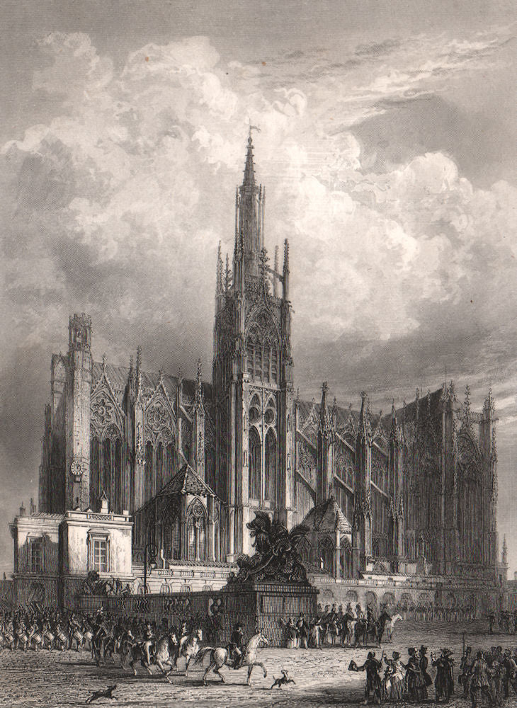 CATHÉDRALE DE METZ. Moselle 1844 old antique vintage print picture